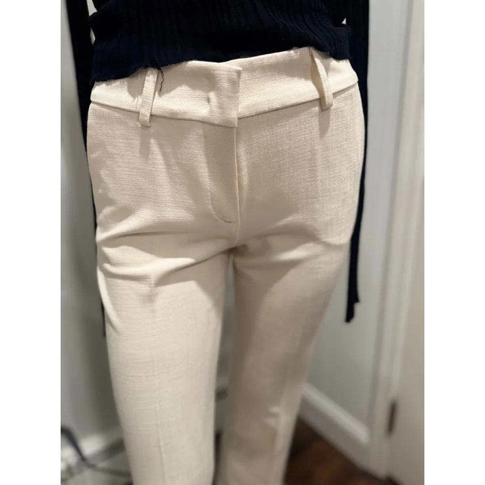 Piazza Sempione NWT | Women's Italian Tailored Trousers | Ivory | IT 38 (US 0-2) - Picture 7 of 12